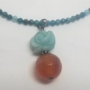 Apatite & Carnelian Flower Necklace